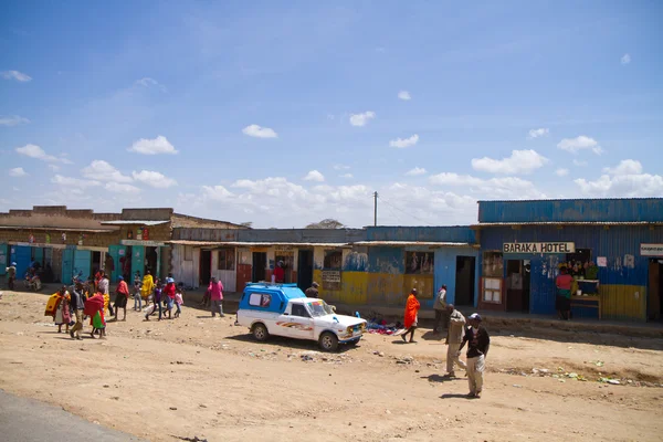 Streets of kenyan masai village — Stock Photo, Image