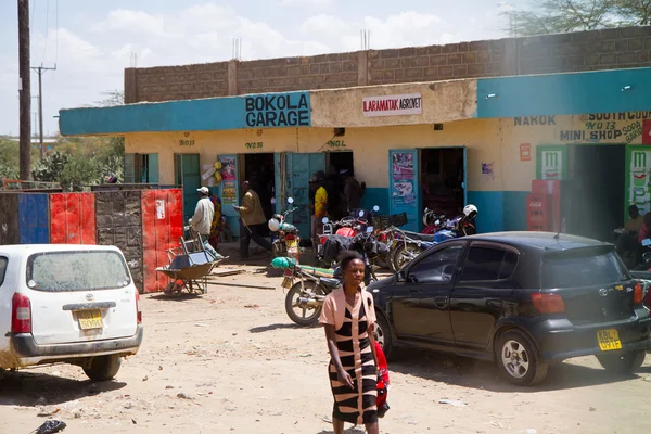 Streets of kenyan masai village — Stock Photo, Image