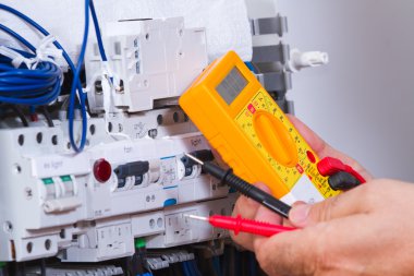 Male electrician working clipart