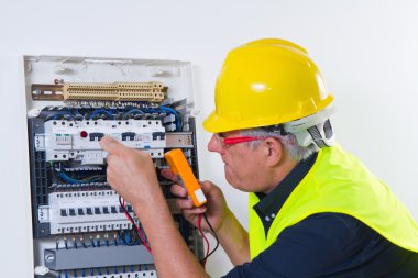 Male electrician working clipart