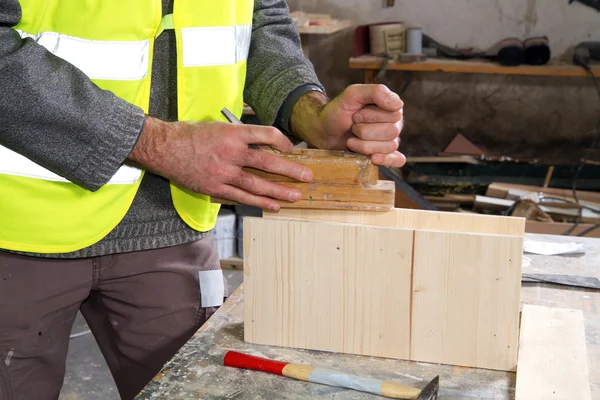 Male joiner working — Stock Photo, Image