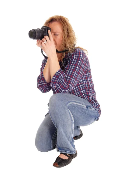 Mulher tirando fotos . — Fotografia de Stock