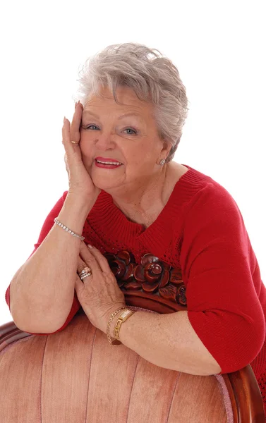 Šťastný uvolněný starší žena. — Stock fotografie