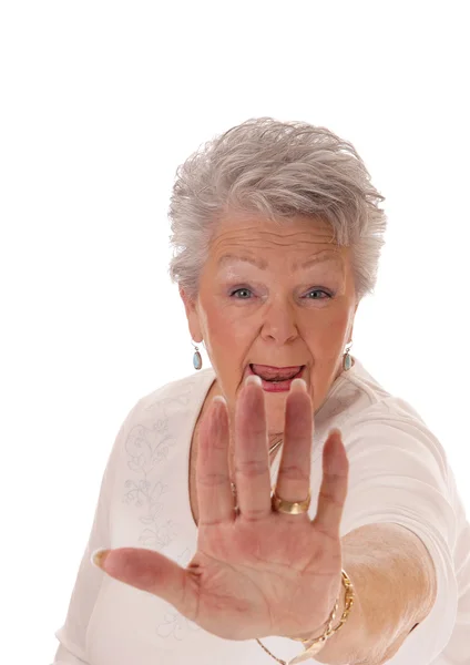 Non avvicinarti donna anziana . — Foto Stock