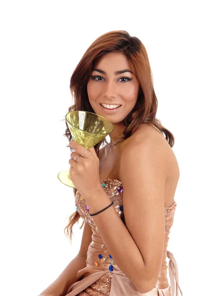 Pretty woman having a drink. — Stock Photo, Image