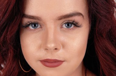 kadının yüzüne closeup.