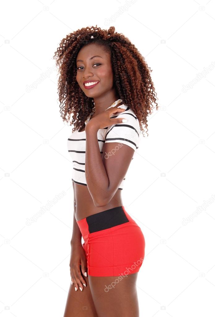 Beautiful black woman in shorts. Stock Photo by ©sucher 122266306