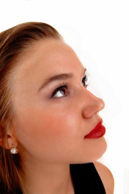 güzel kadının baş vur.