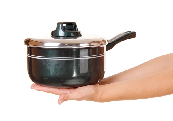 Hand van bedrijf pot. — Stockfoto