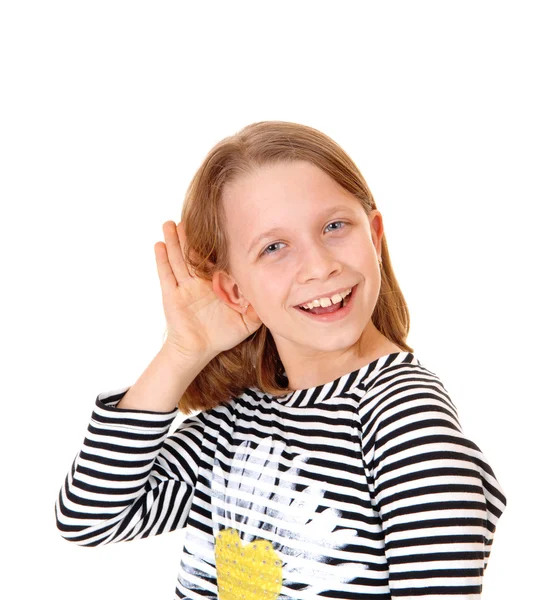 Girl can't hear. — Stock Photo, Image