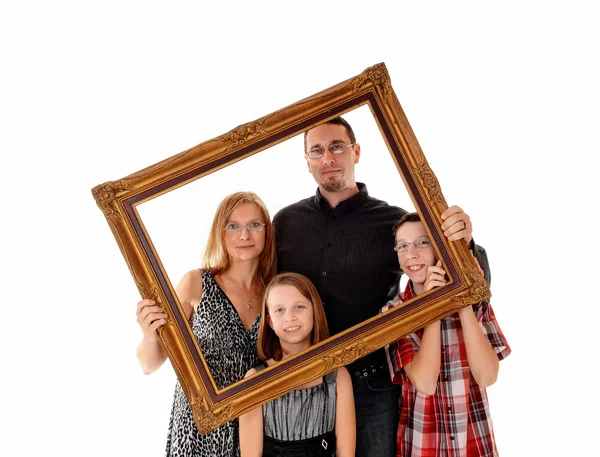 Family in picture frame. — Stock Photo, Image