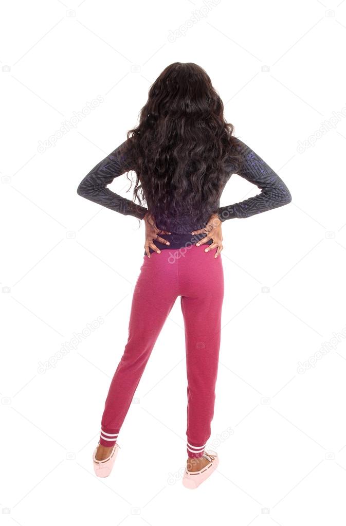 Black girl in pink tights from back. Stock Photo by ©sucher 70341077