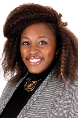 Gülümseyen Afrikalı kadın portre.