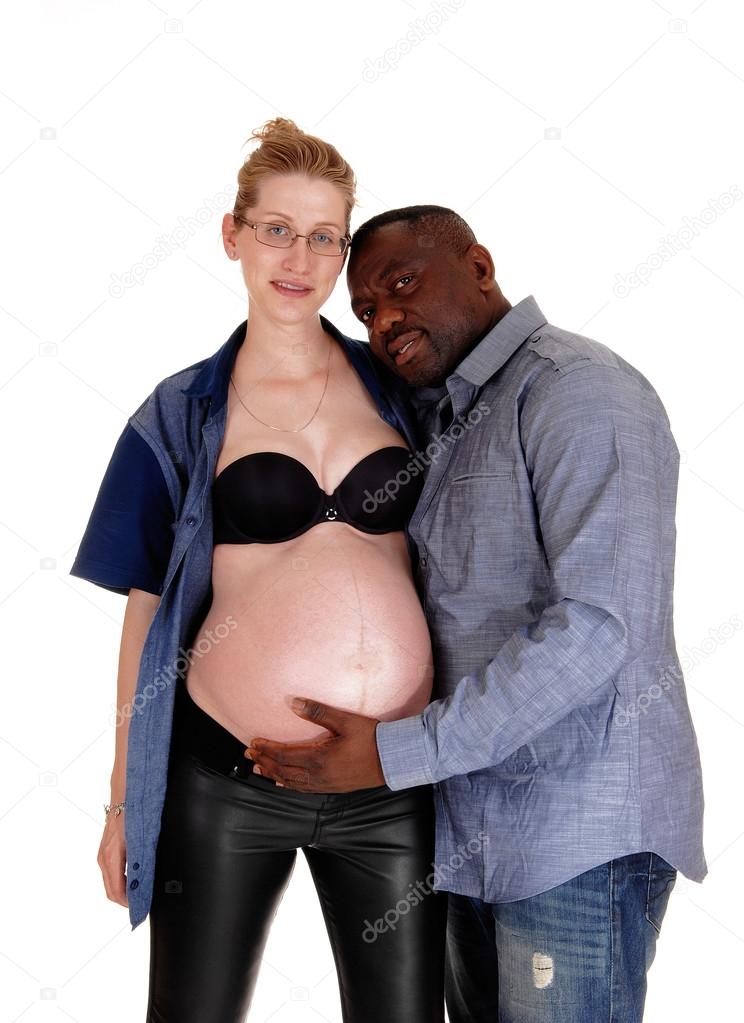 Pregnant woman with her African man.