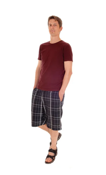 Man in shorts standing. — Stock Photo, Image
