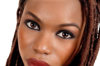 Afrika closeup kadının göz ve yüz.