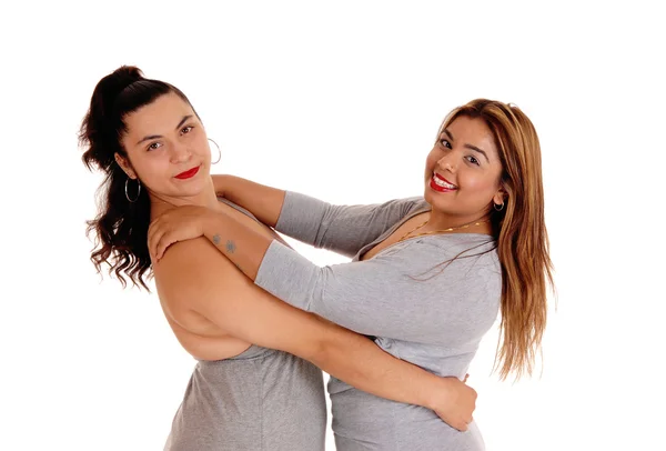 Dois bonita jovem mulher jogando . — Fotografia de Stock