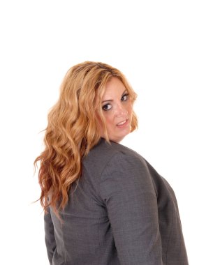 Sarışın tam boy işkadını portresi.