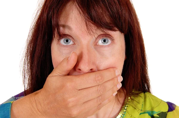 Closeup of a very scared woman. — Stock Photo, Image