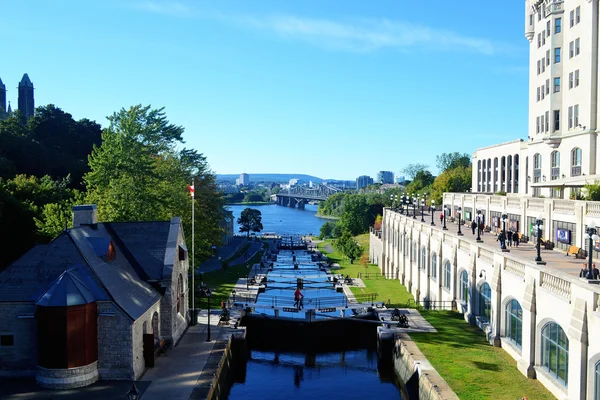 De rideau canal in ottawa. — Zdjęcie stockowe