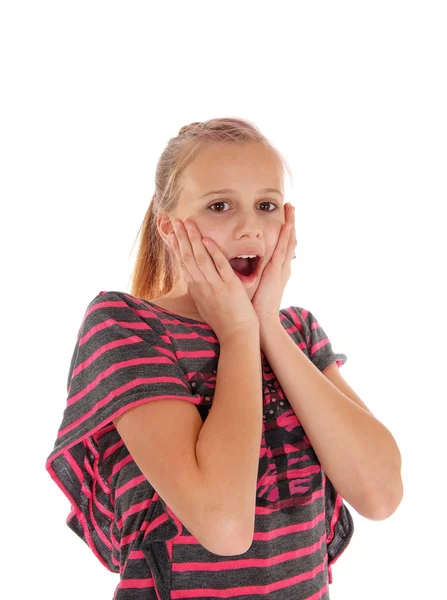 Surprised young blond girl. — Stock Photo, Image