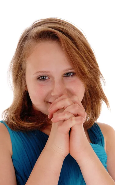 Chica joven rezando . — Foto de Stock