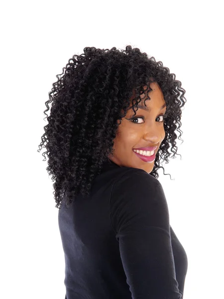 Porträtt av leende afroamerikanska kvinna. — Stockfoto