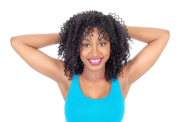 Sorrindo mulher afro-americana. — Fotografia de Stock