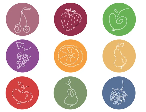 Doodle fruit icons — Stock Vector