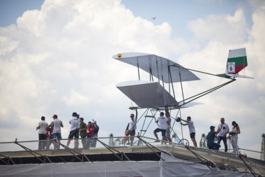 Varna - 2 Temmuz: Bir rakip doğaçlama bir uçak atlama ben
