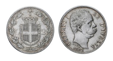 İki liret gümüş sikke 1882 Umberto ı İtalya Krallığı