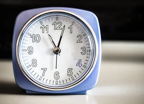 Old fashioned azure morning alarm clock — Stock Photo, Image