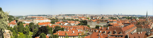 Panorama of Prague,from the castle park Czech Republic