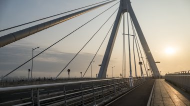 Taipei Tayvan sahne boyunca bisiklet yolu