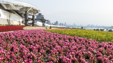 Taipei Tayvan sahne boyunca bisiklet yolu