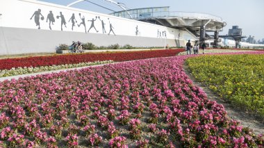 Taipei Tayvan sahne boyunca bisiklet yolu