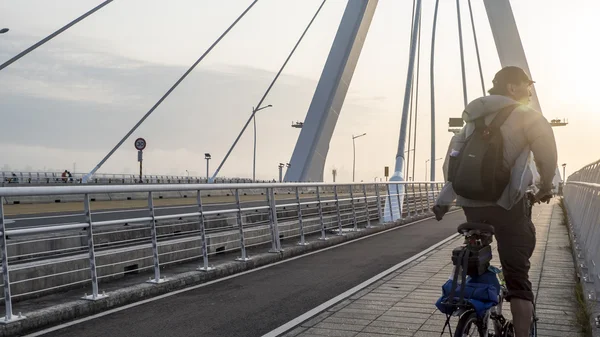 Taipei Taiwán paisaje a lo largo del carril bici — Foto de Stock