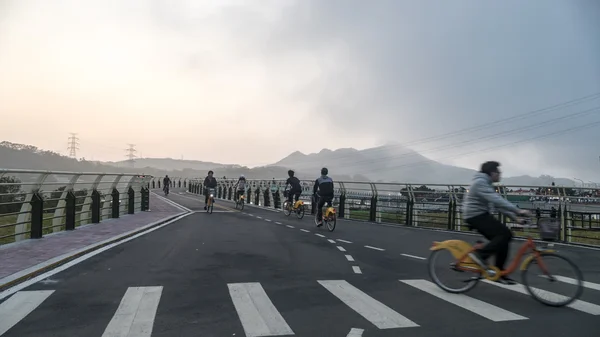 Taipei Taiwán paisaje a lo largo del carril bici — Foto de Stock