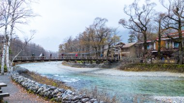 sonbahar sezonunun kamikochi Milli Parkı, Japonya