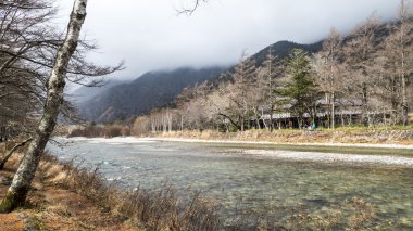 sonbahar sezonunun kamikochi Milli Parkı, Japonya