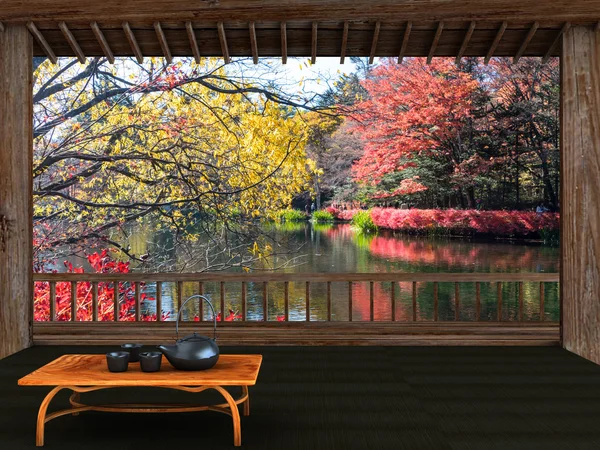 Beacutiful view for tea time with nature view — Stock Photo, Image