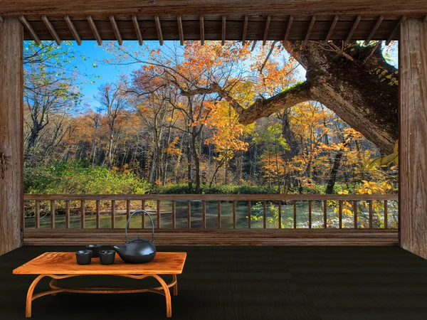 Beacutiful view for tea time with nature view — Stock Photo, Image