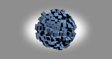 3D Render güzel arka plan rengiyle beyaz küpler