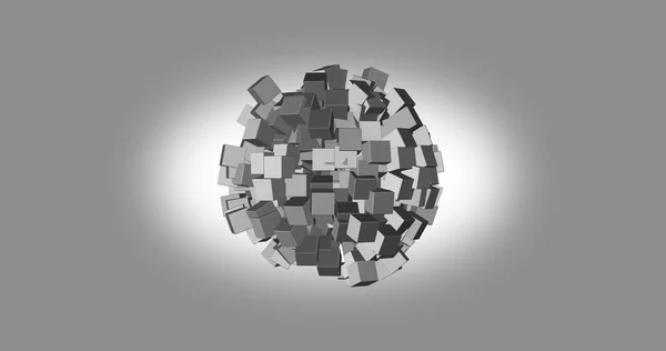 3D renderização de cubos brancos com cor de fundo agradável — Fotografia de Stock