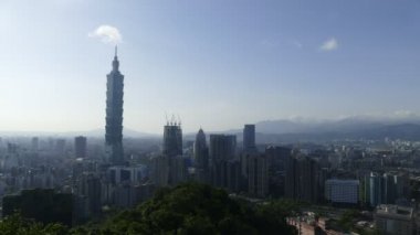 Gün batımında, Tayvan Taipei şehir manzaralı