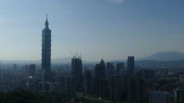 Gün batımında, Tayvan Taipei şehir manzaralı