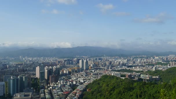 Vista de la ciudad de Taipei al atardecer, Taiwán — Vídeos de Stock