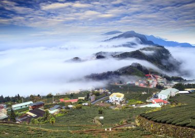 Alişan, Chiayi County, Tayvan: Sunset bulutlar