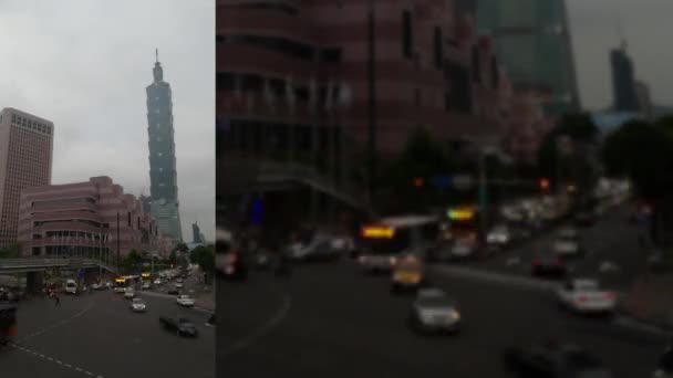 Časová prodleva pohled na město Taipei při západu slunce, Tchaj-wan — Stock video