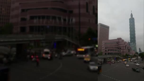 时间的推移，在日落时，台湾的台北市观 — 图库视频影像